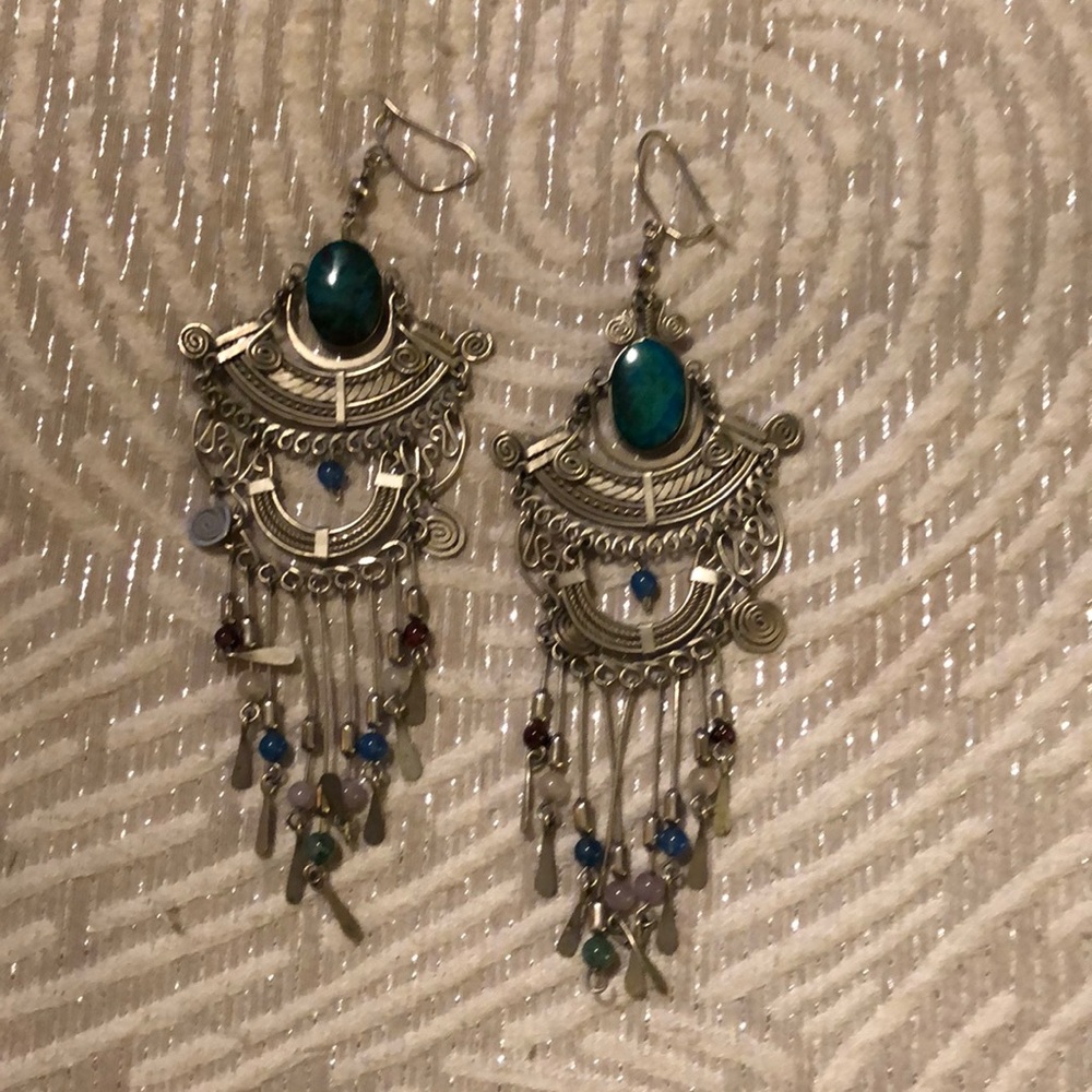 Silver turquoise earrings